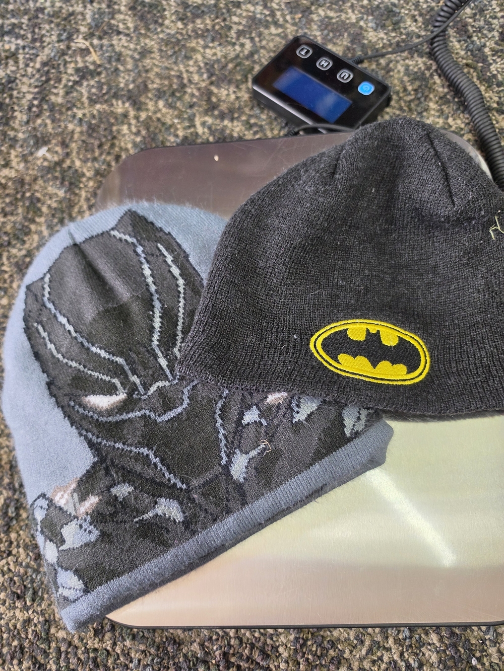 Batman Kids Black Beanie Hat - Licensed Superhero Winter Cap